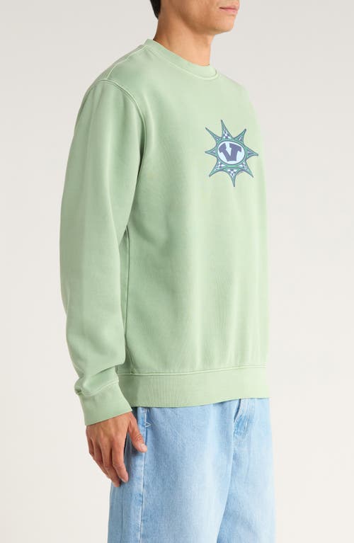 Vans Star Checker Fleece Crewneck Sweatshirt In Green