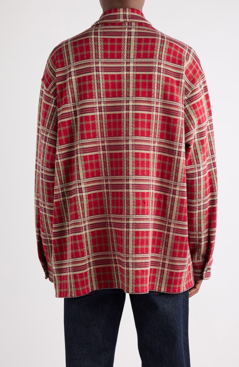 Isabel Marant Orelien Plaid Popover Shirt, Alternate, color, Deep Red