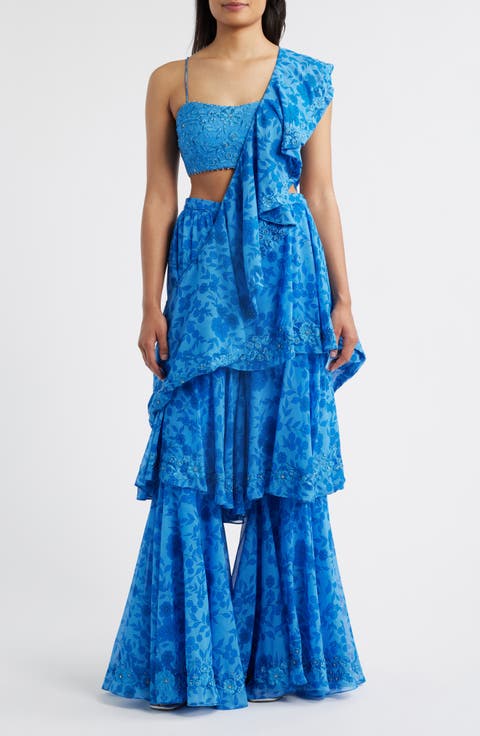 Zaina Choli, Dupatta & Palazzo Pants Set