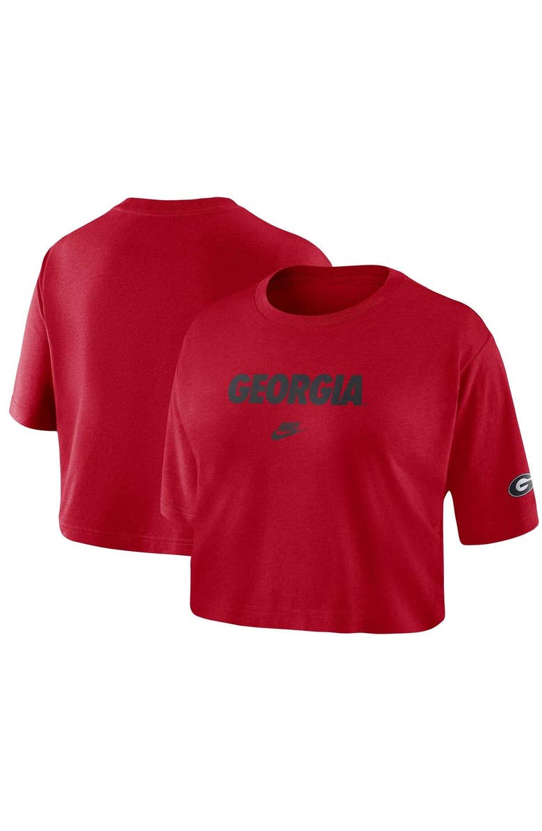 Nike Women's Nike Red Georgia Bulldogs Wordmark Cropped T-Shirt, Main, color, Red