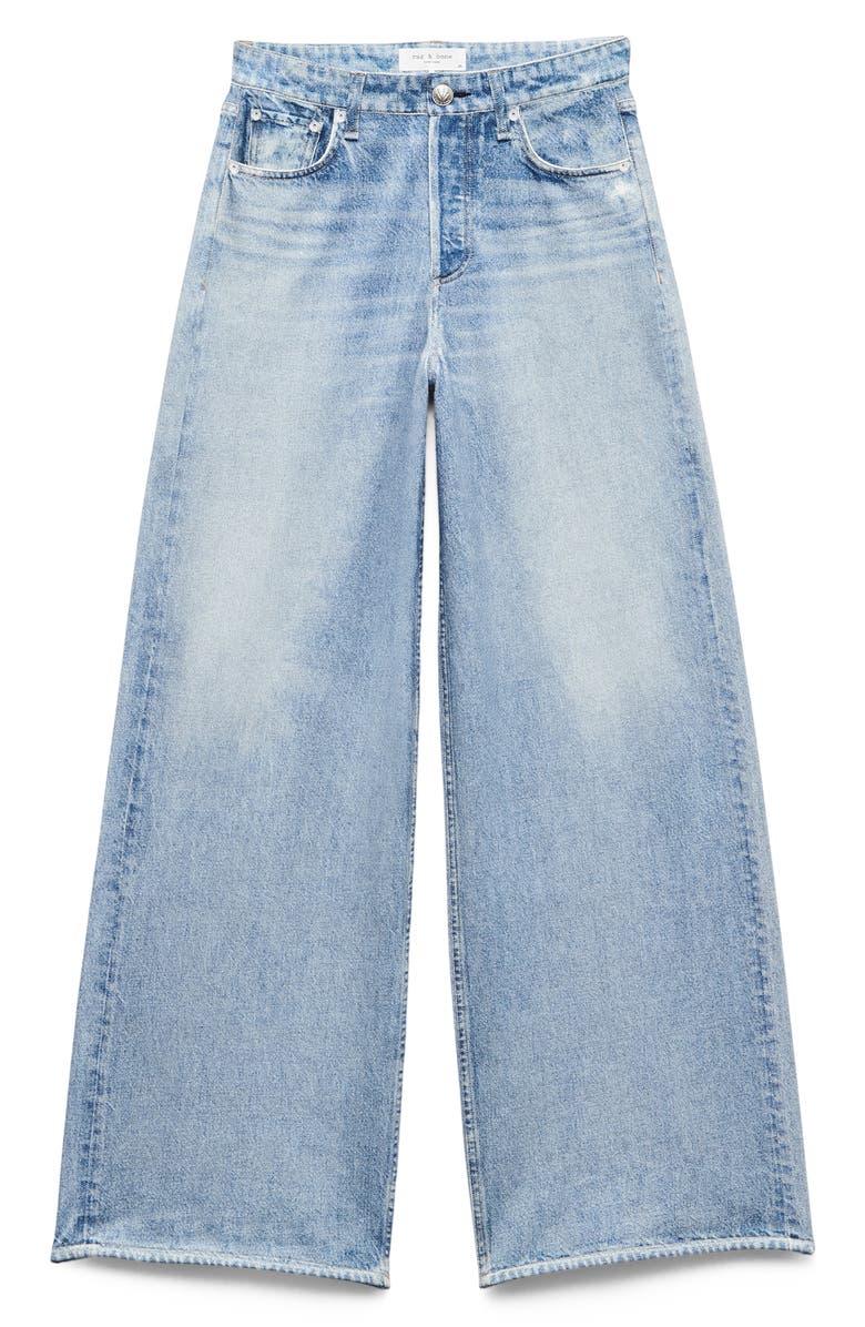 rag & bone Miramar Sofie High Waist Wide Leg Cotton Terry Sweatpant Jeans, Alternate, color, Raily