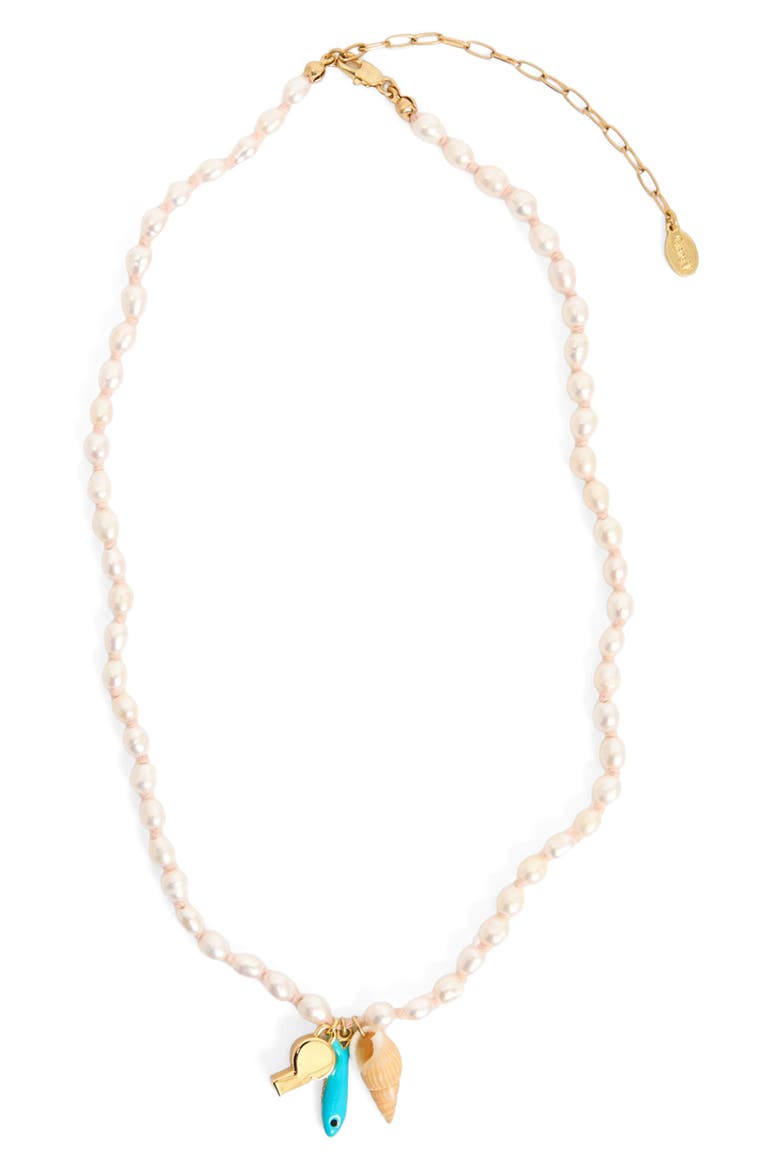 Freshwater Pearl Charm Necklace, Main, color, MULTI