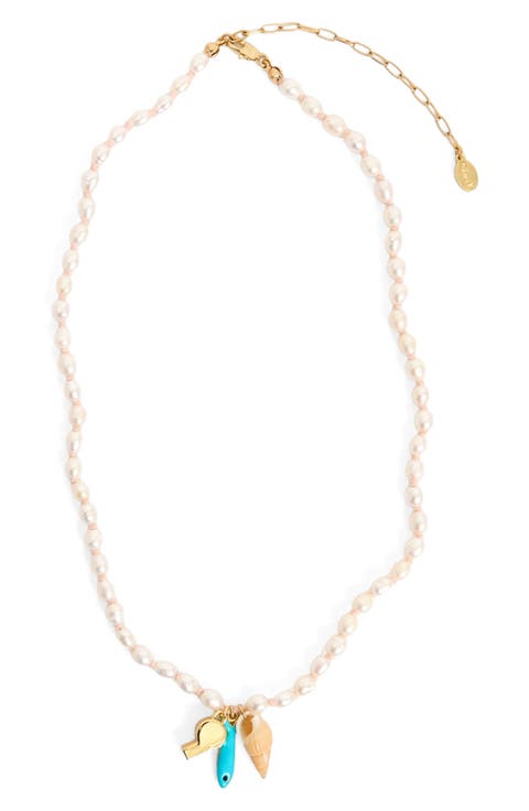 Freshwater Pearl Charm Necklace