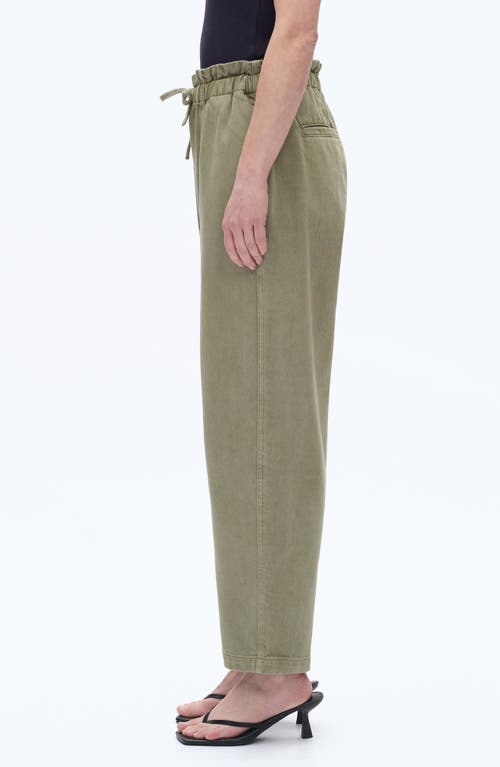 Bayeas Paperbag High Waist Tapered Mom Jeans In Green