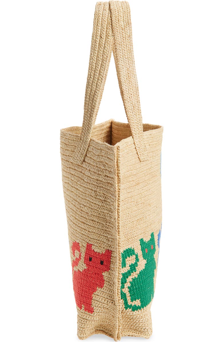 Valentino Garavani Large Raffiachat Crochet Tote, Alternate, color, Natural Multi