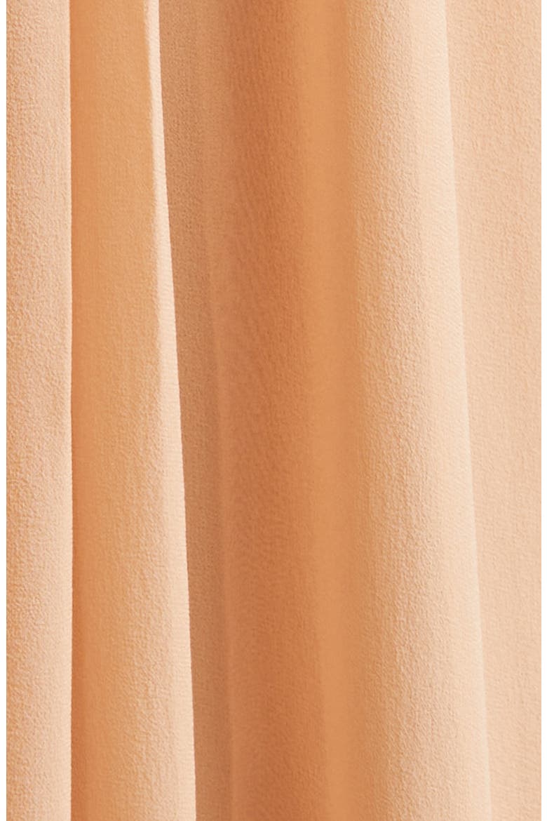 Long Sleeve Silk Georgette Dress, Alternate, color, SAND BROWN