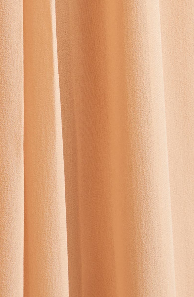 Chloé Long Sleeve Silk Georgette Dress, Alternate, color, Sand Brown
