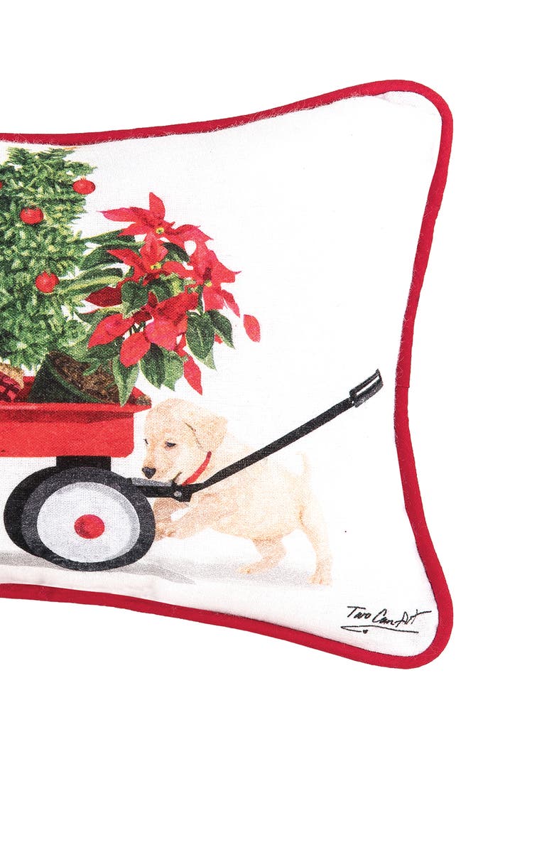 C&F Home Puppy Wagon Printed Small Christmas Accent Pillow, 8" x 12", Alternate, color, 