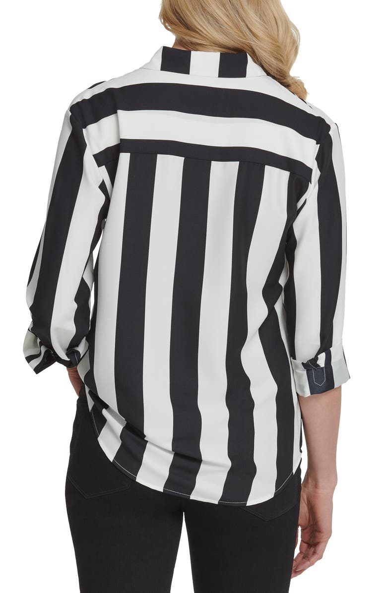 DKNY Stripe Blouse, Alternate, color, 