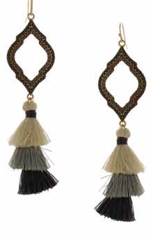 OLIVIA WELLES Taia Fringe Drop Earrings