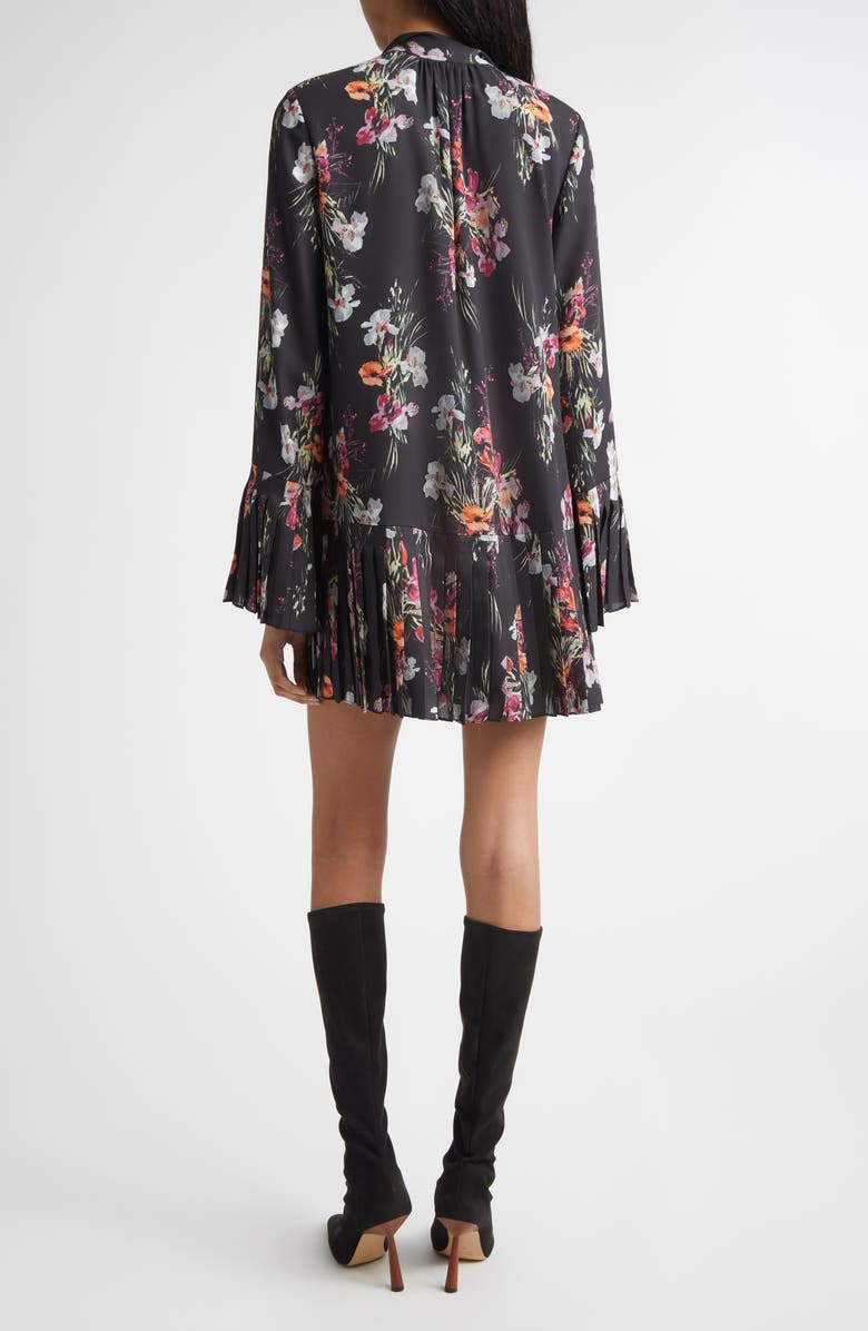 Cinq à Sept Iris Bouquet Alinda Long Sleeve Shirtdress, Alternate, color, Black Multi