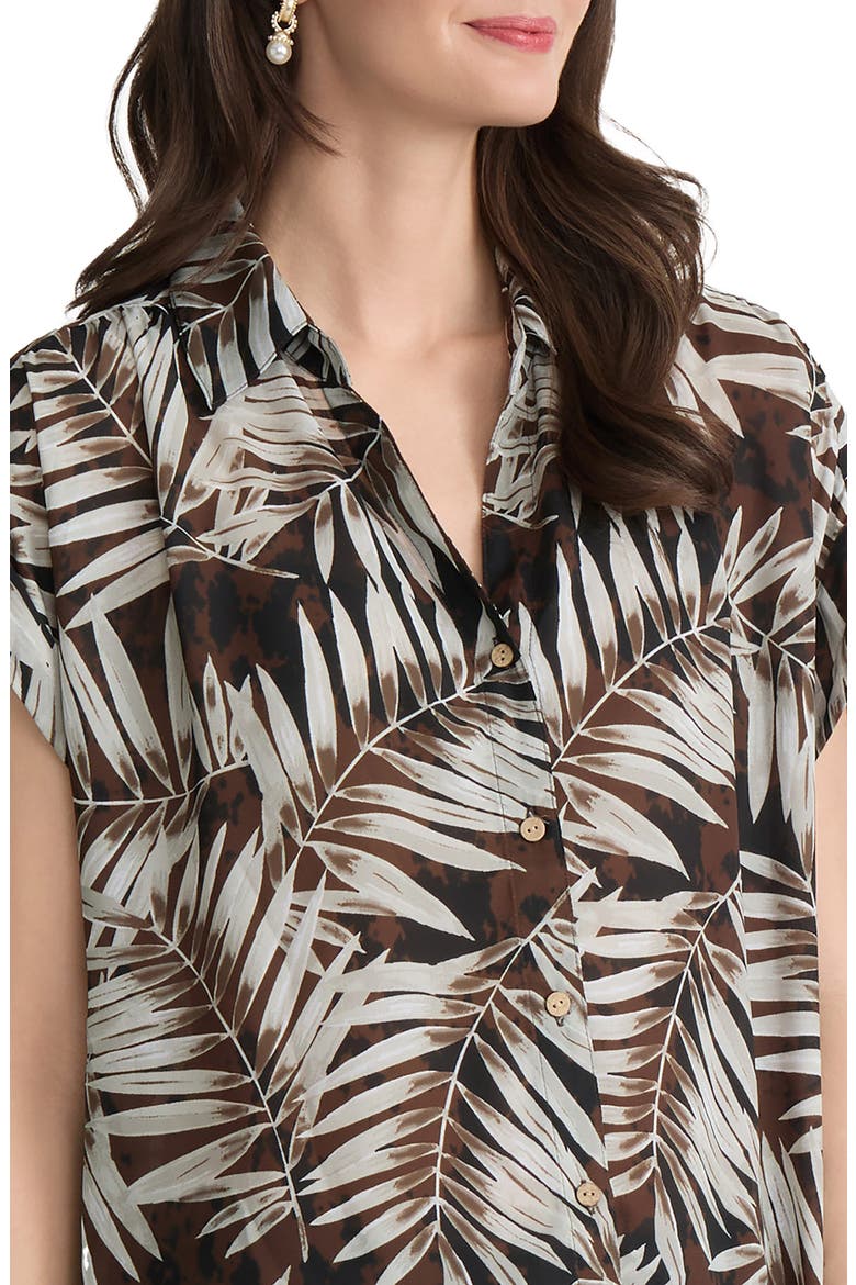Print Short Sleeve Shirt, Alternate, color, FUDGE MULTI