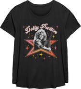 DOLLY PARTON Women's Distressed Bright Star Short Sleeve T-Shirt