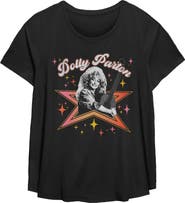 DOLLY PARTON Women's Distressed Bright Star Short Sleeve T-Shirt