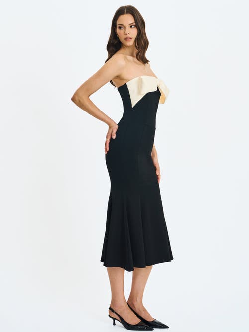 Miss Circle Saige Mermaid Maxi Dress With Bow Bustline In Black