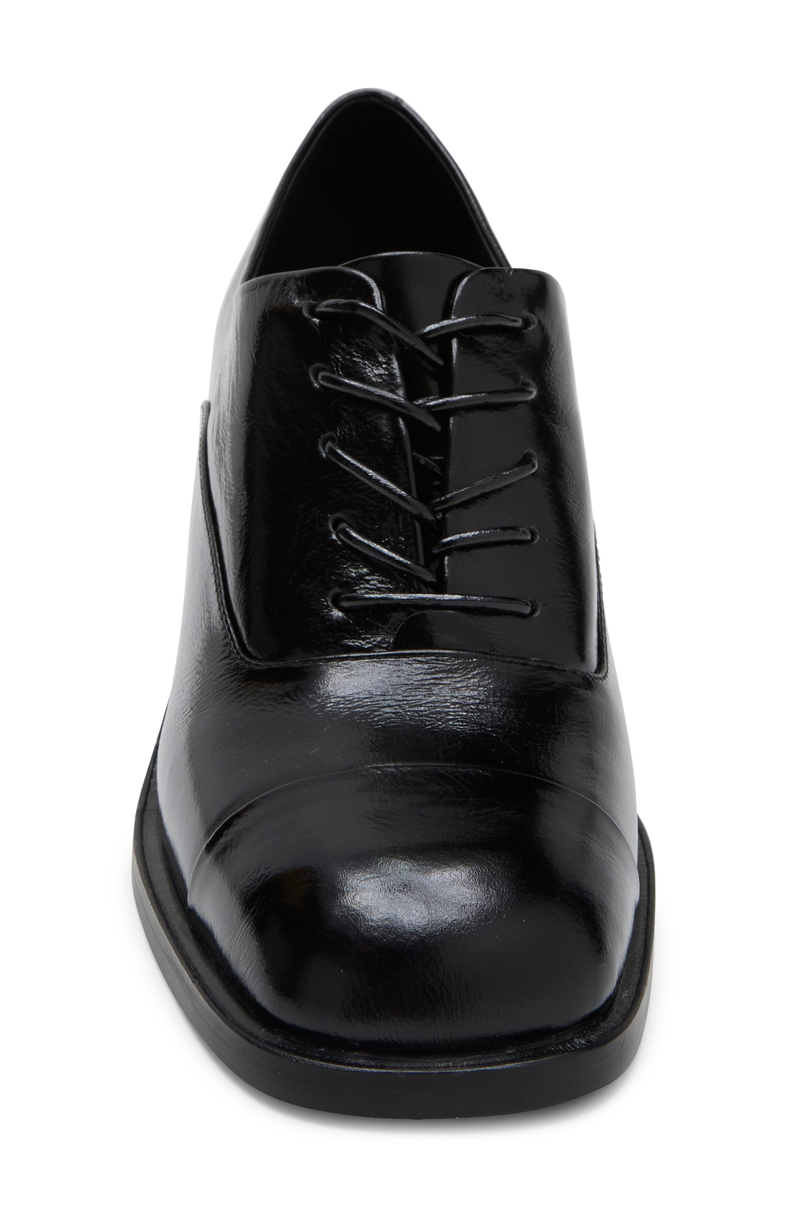 Olaflur Lace-Up Block Heel Pump, Alternate, color, BLACK