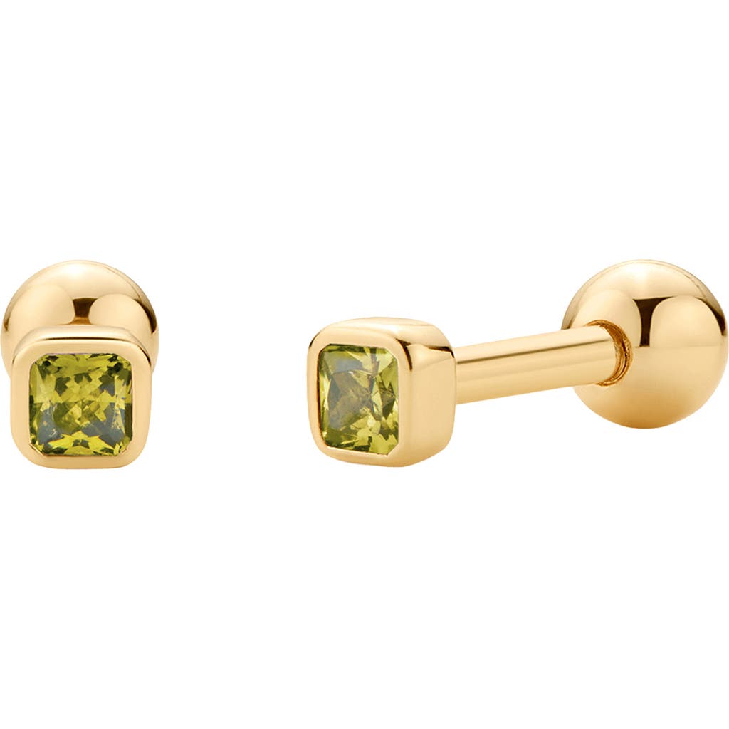 Made By Mary Cubic Zirconia Birthstone Stud Earrings In Gold