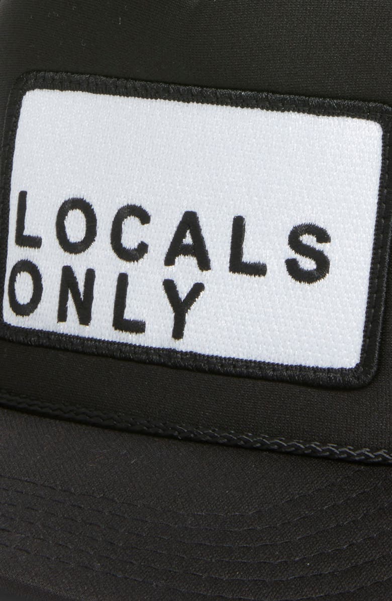 Friday Feelin’ Locals Only Patch Trucker Hat, Alternate, color, Black