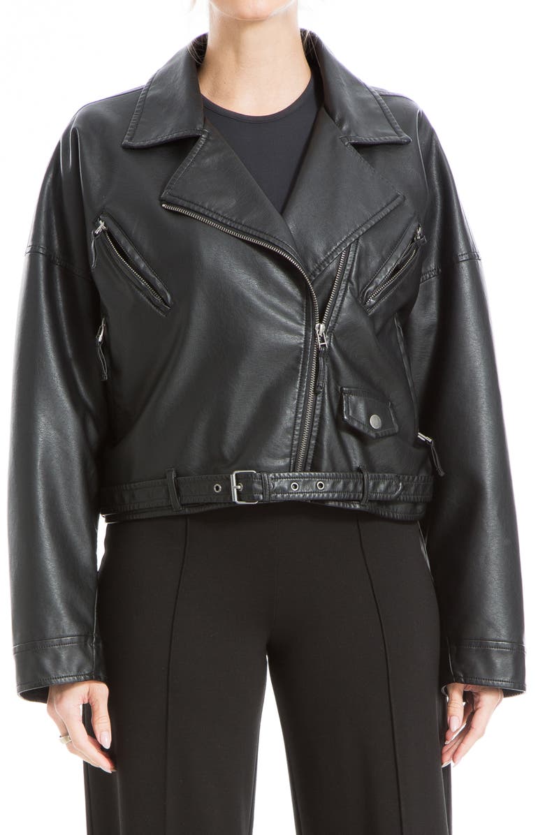MAX STUDIO Faux Leather Biker Jacket, Alternate, color, 