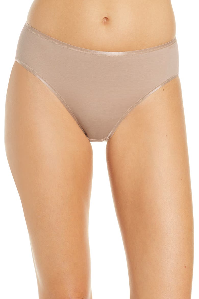 Seamless Cotton High Cut Briefs, Main, color, BEIGE