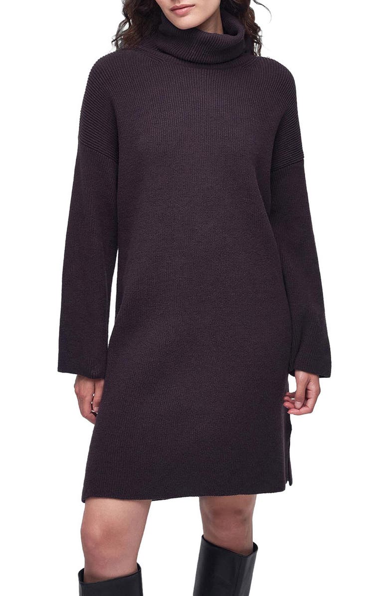 Barbour Long Sleeve Cotton Blend Turtleneck Sweater Dress, Main, color,