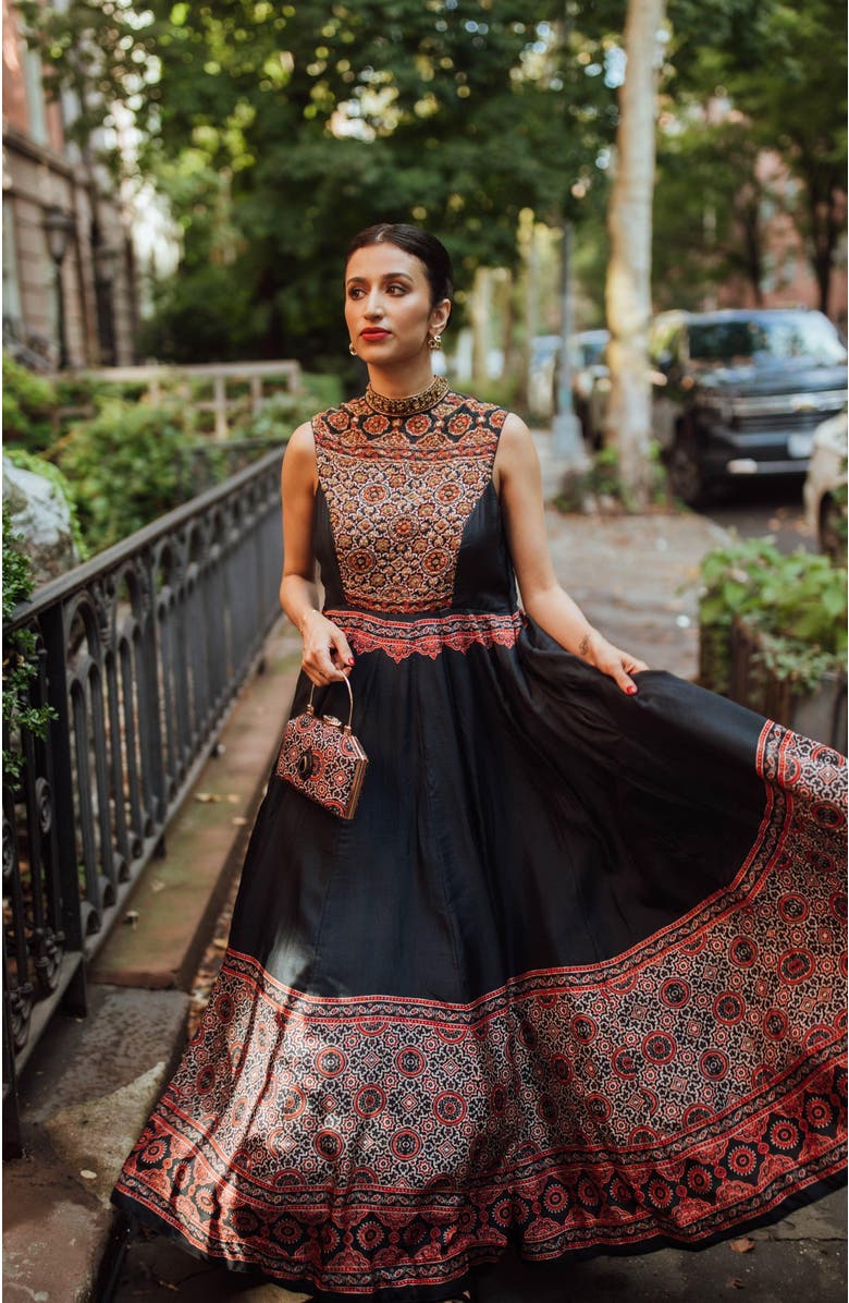 RAAS Kamila High Neck Gown Embroidered, Alternate, color,