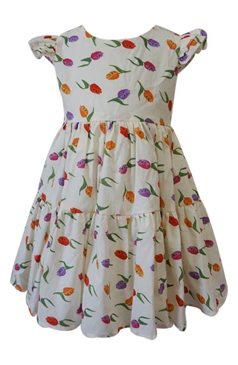 Kids' Flutter Sleeve Tiered Party Dress (Toddler & Little Kid)
