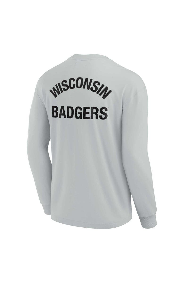 Fanatics Signature Unisex Fanatics Gray Wisconsin Badgers Elements Super Soft Long Sleeve T-Shirt, Alternate, color, Gray