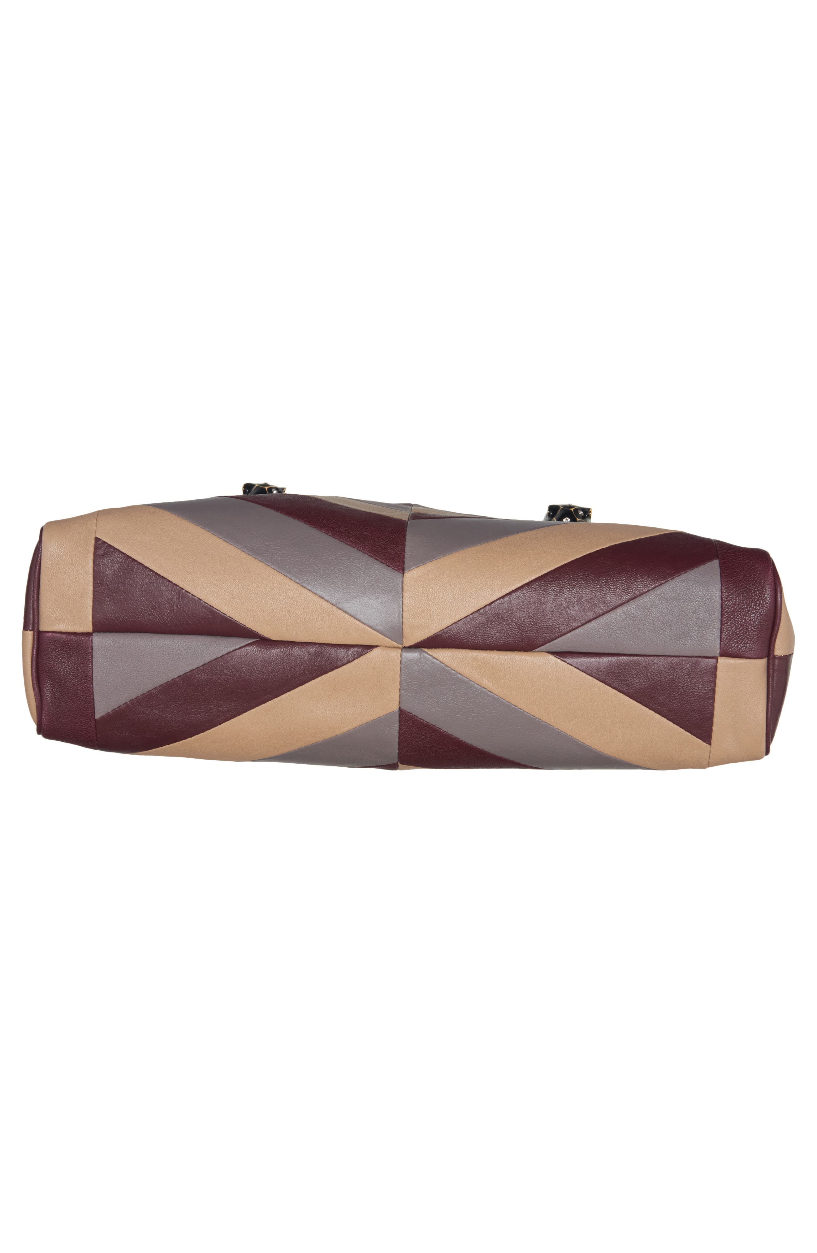Panthea Medium Leather Shoulder Bag, Alternate, color, BEIGE MULTI
