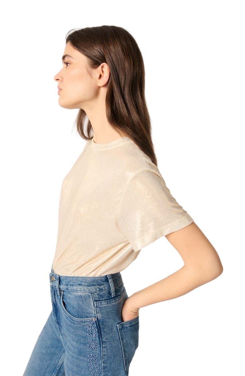 maje Metallic T-shirt, Alternate, color, 