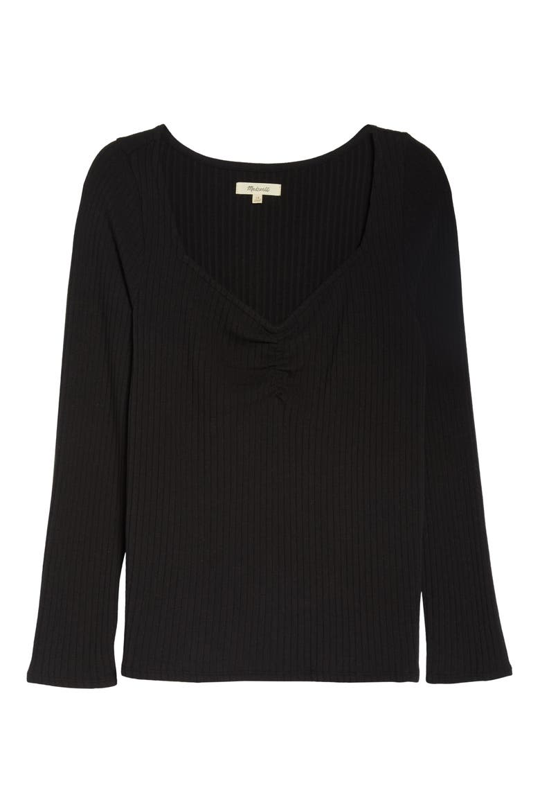 Sweetheart Rib Top, Alternate, color, TRUE BLACK