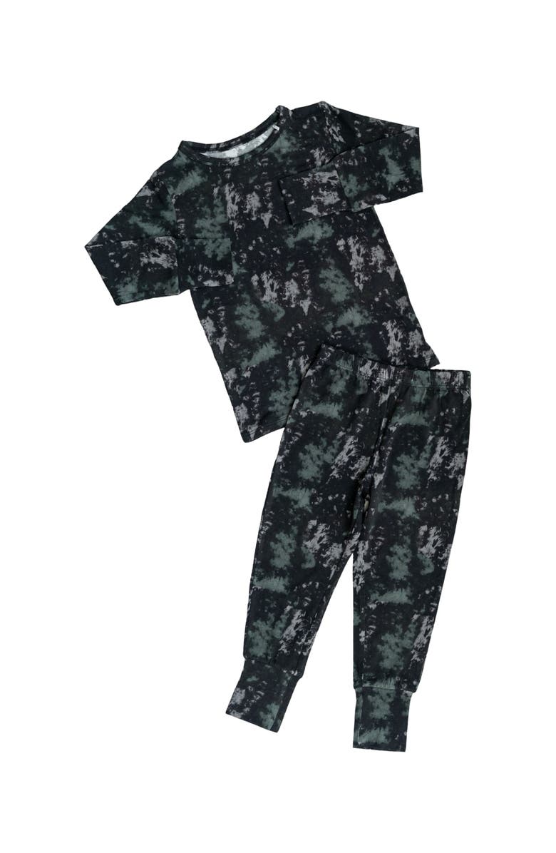 Laree + Co Tie-Dye 2-Piece Pajama Set, Main, color, Onyx