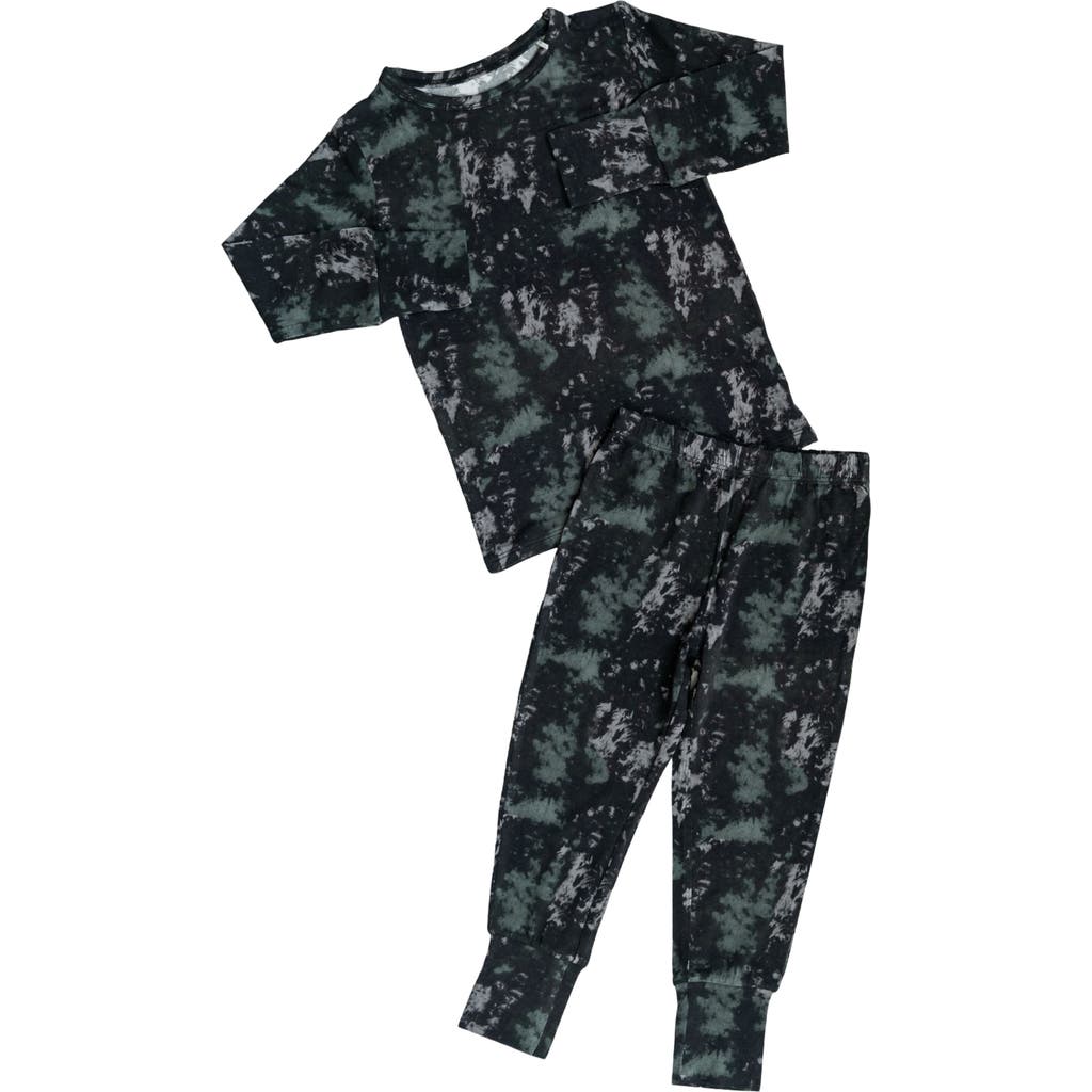 Laree + Co Tie-dye 2-piece Pajama Set In Onyx