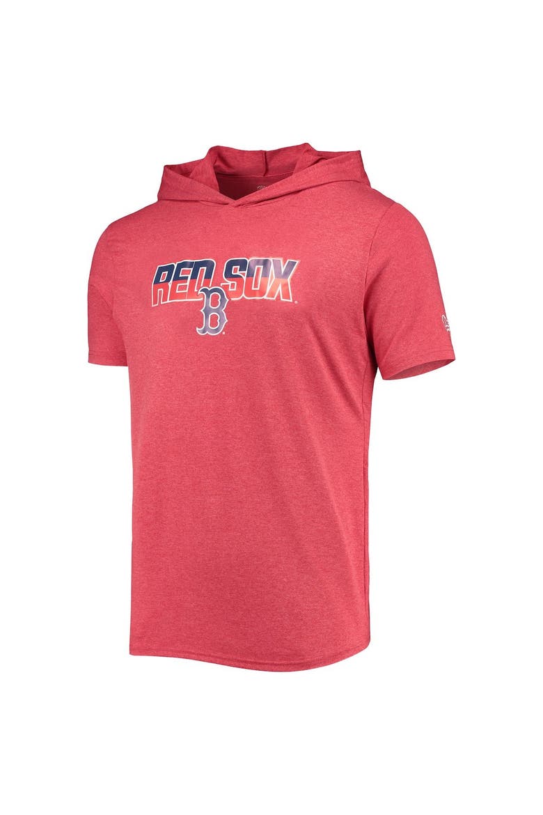 Men's New Era Heathered Red Boston Red Sox Hoodie T-Shirt, Alternate, color, Heather Red