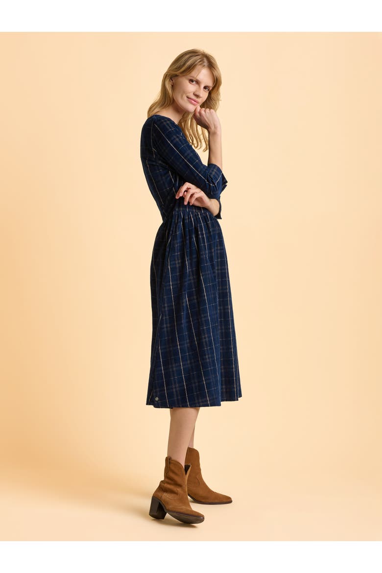 Lilliput 3/4 Sleeve Boat Neck Midi Dress, Alternate, color, Blue