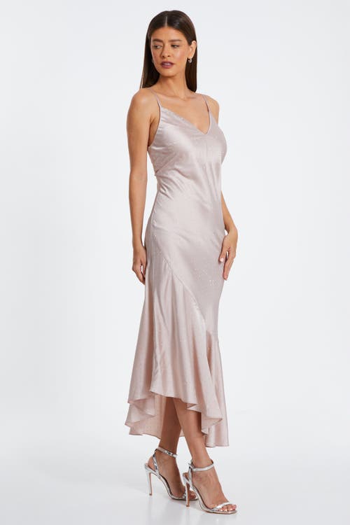 Quiz Satin V Neck Maxi Dress