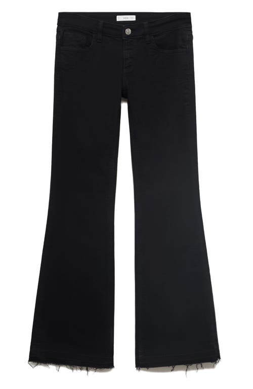 Mango Teen Release Hem Low Rise Flare Jeans In Black