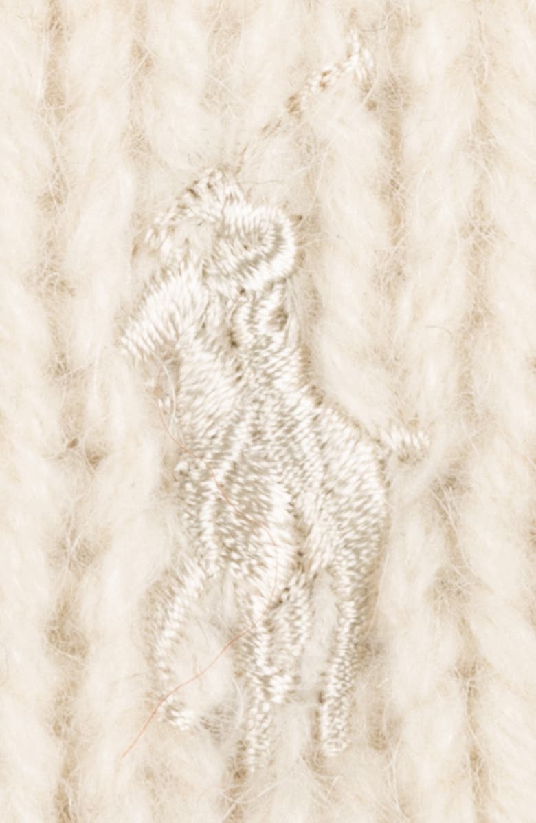 Polo Ralph Lauren Polo Player Merino Wool & Alpaca Beanie, Alternate, color, Cream
