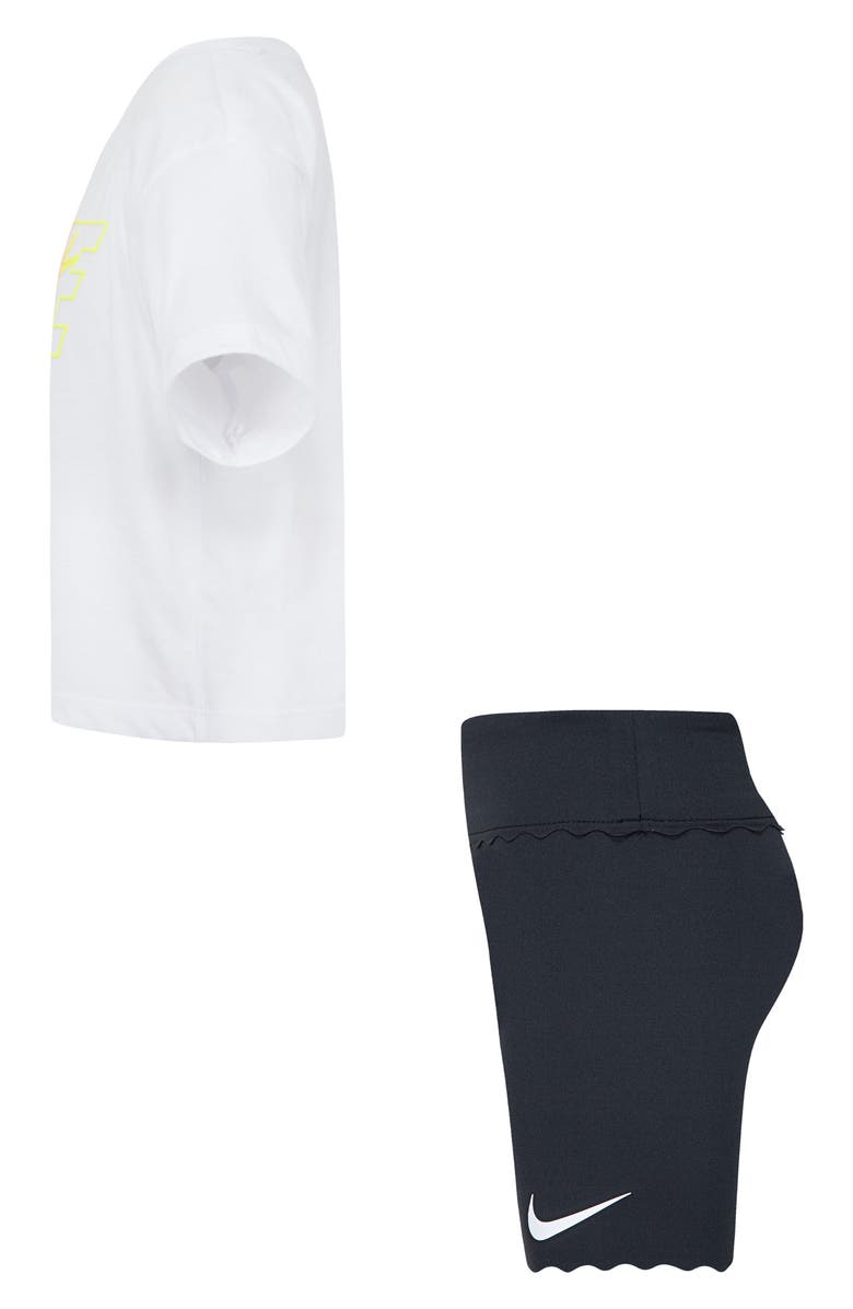 Nike Kids' Swoosh Graphic T-Shirt & Bike Shorts Set, Alternate, color, 