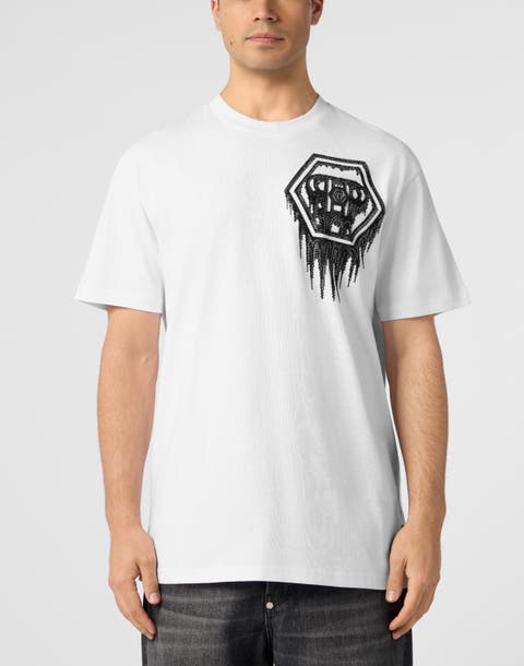Round Neck T-Shirt Neon Space Hexagon Men