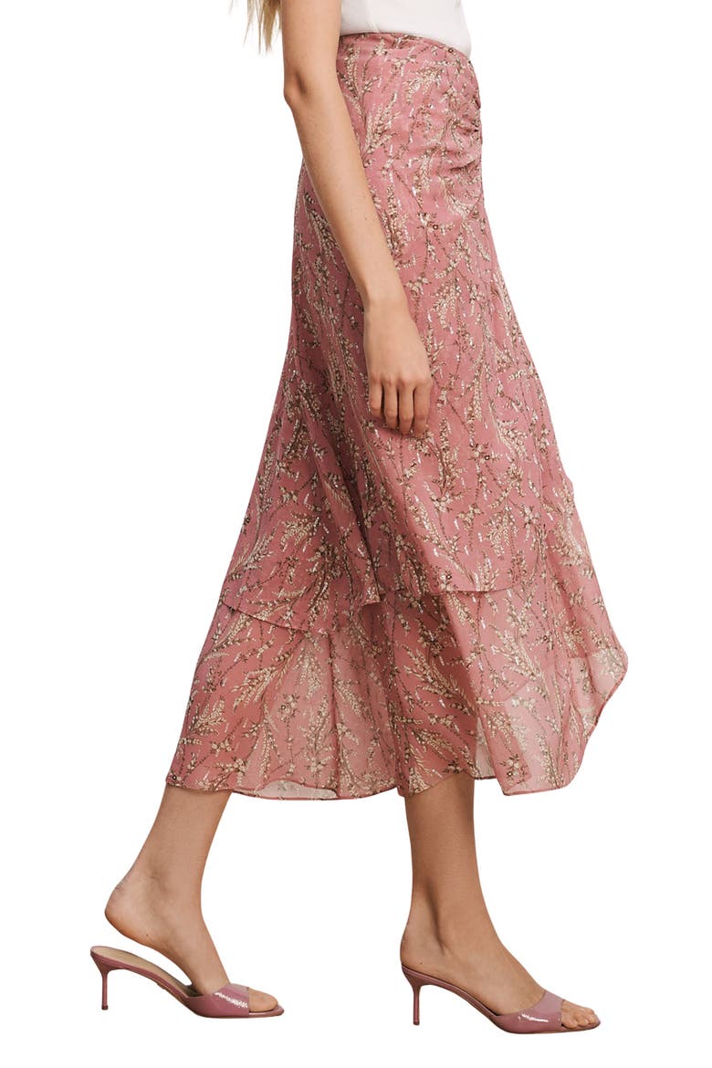 Sira Metallic Thread Midi Skirt, Alternate, color, ORCHID HAZE MULTI
