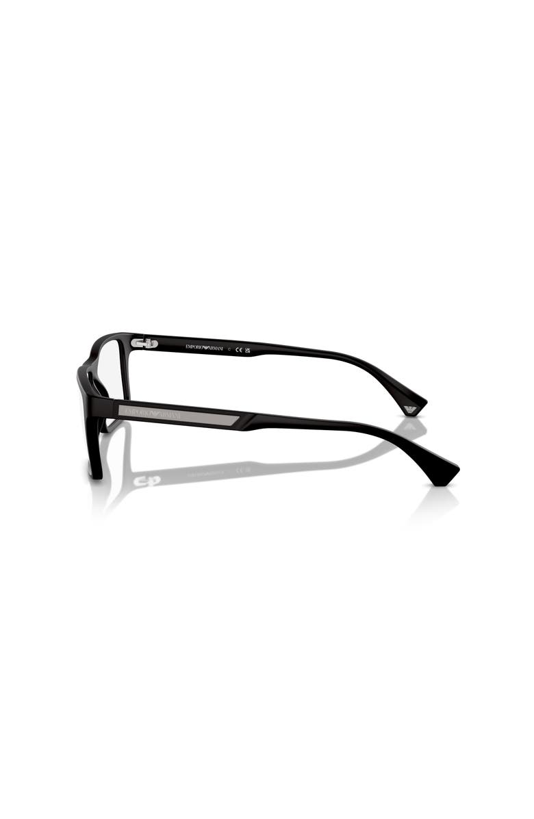 Emporio Armani 56mm Rectangle optical glasses, Alternate, color, Black