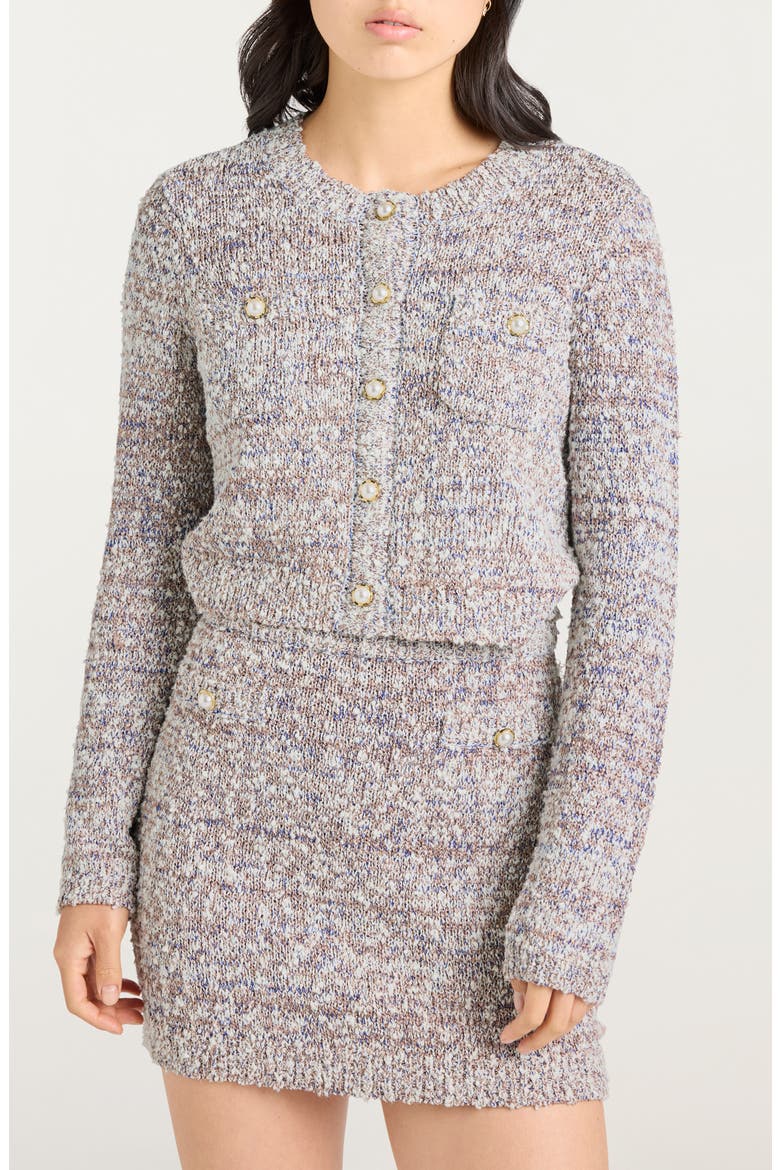 Kori Crop Cardigan, Main, color, MOCHA/ IRIS MARL