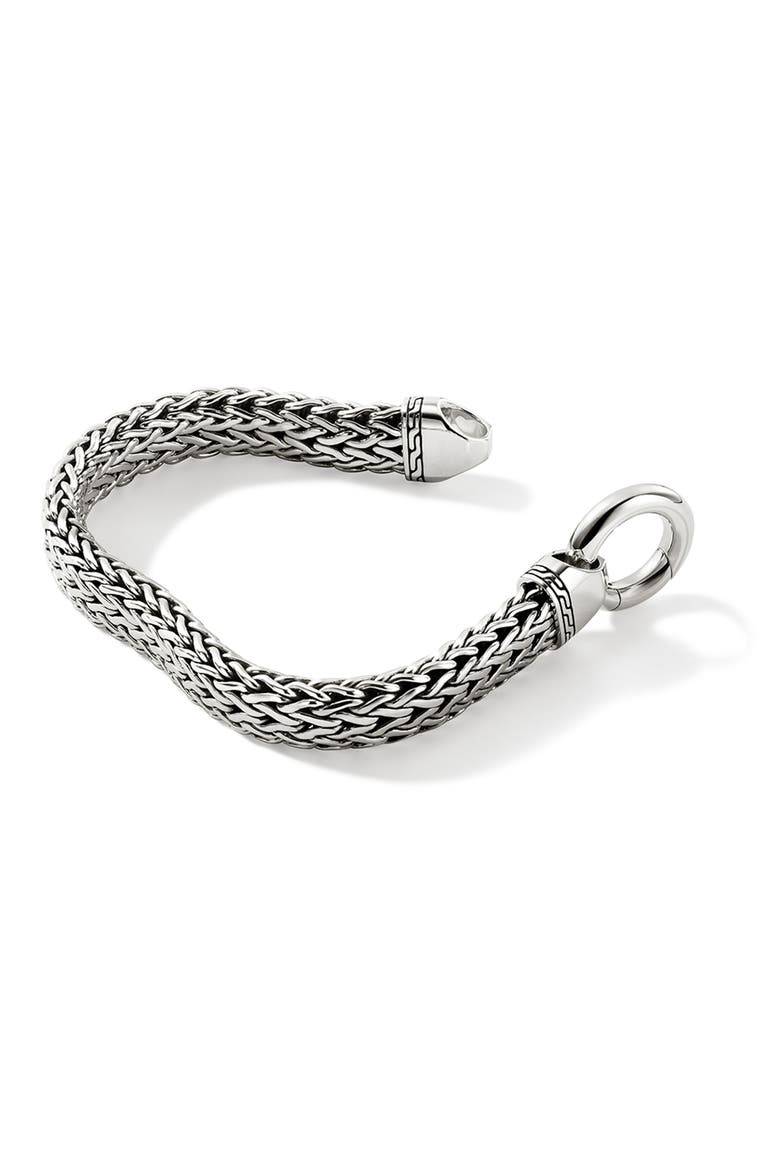 Flat Chain Bracelet, Alternate, color, SILVER