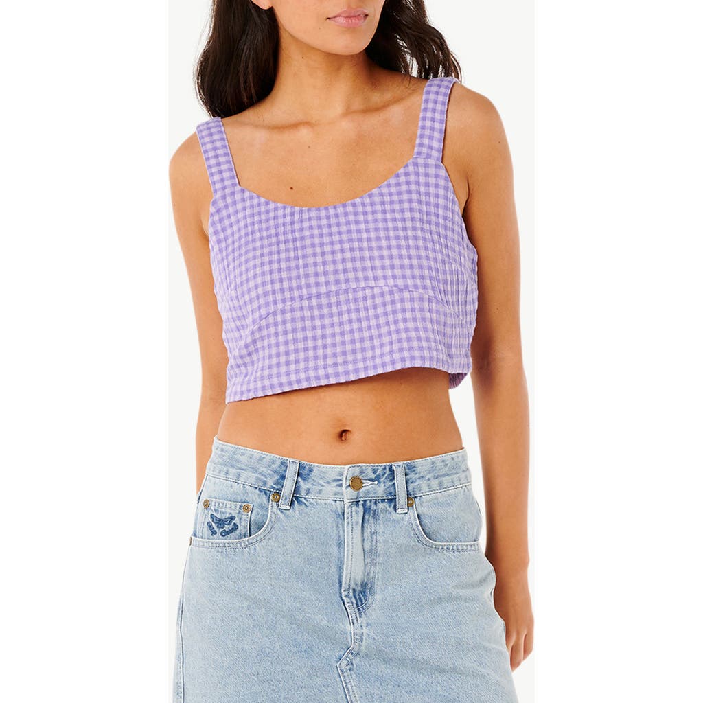 Rip Curl Premium Surf Check Crop Top In Purple