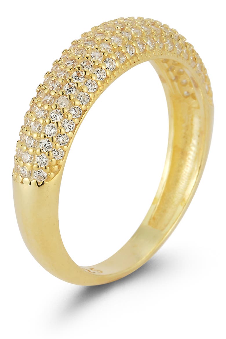 14K Gold Plated Sterling Silver CZ Ring - Size 7, Alternate, color, GOLD