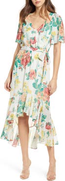 Leith Flutter Sleeve High/Low Dress