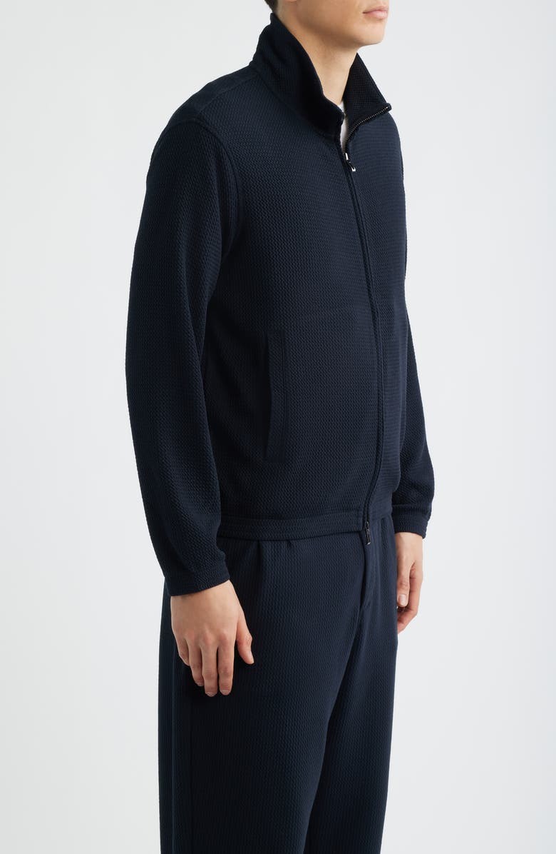 Emporio Armani Textured Knit Jacket, Alternate, color, Solid Blue Navy