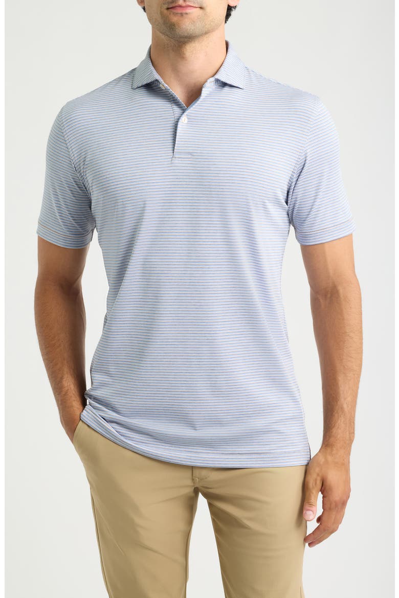Timbre Stripe Crown Crafted Performance Jersey Golf Polo, Main, color, LIGHT NUTMEG