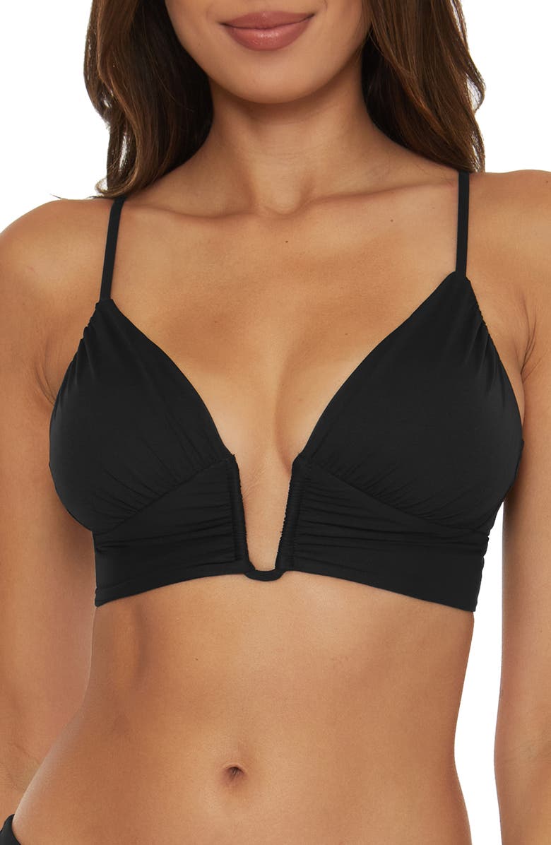 Becca Colorcode U-Wire Shirred Bikini Top, Main, color, 